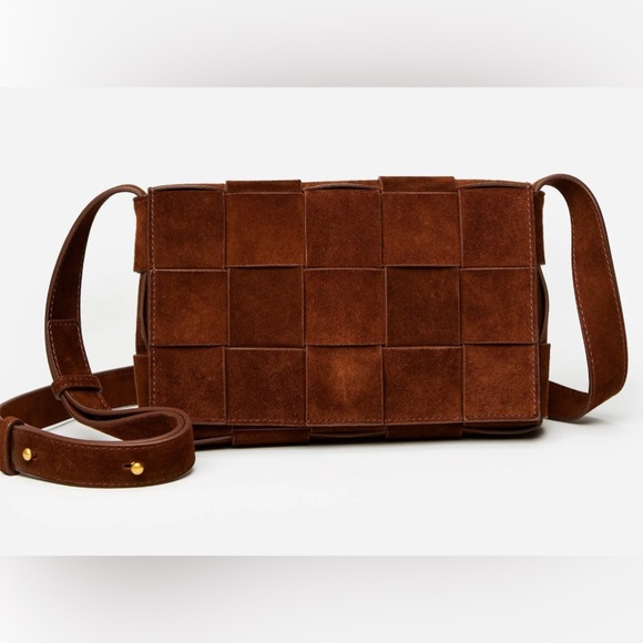 J. McLaughlin Handbags - J.mclaughlin una suede and leather crossbody bag. Brand new. Original cloth.